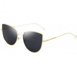 Cat Eye Cat Eye Fashion Metal Frame Polarized Sunglasses for Women UV 400 Protection - Golden Frame Gray Lens - CQ18TE4AN4E $...