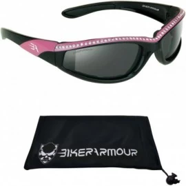 Goggle Rhinestone Pink Frame Motorcycle Sunglasses Foam Padded for Women. - Hot Pink - CF11HQP3TM5 $40.99