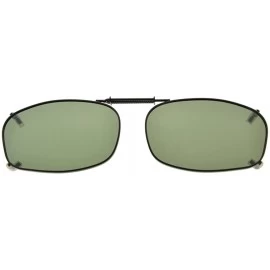 Rectangular Metal Frame Rim Polarized Lens Clip On Sunglasses 2 1/16"x1 3/8" - C69-g15 - CJ18284SZWT $11.58