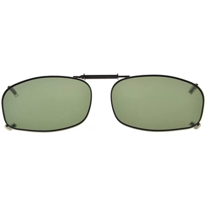 Rectangular Metal Frame Rim Polarized Lens Clip On Sunglasses 2 1/16"x1 3/8" - C69-g15 - CJ18284SZWT $11.58
