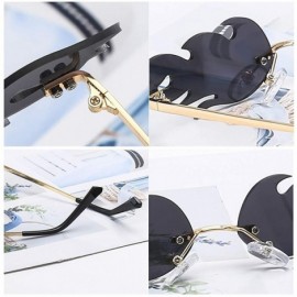 Rimless Unisex Rimless Sunglasses- Mirrored Lens Sunglasses Flame Sunglasses Wave Sun Glasses Trending Narrow Sunglasses - CG...