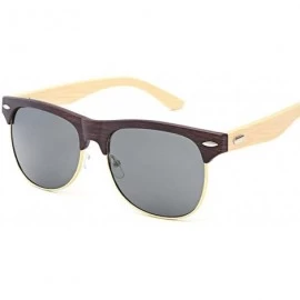 Oval Men Women Polarized Sunglasses Wooden Leg Glasses Vintage Sunglasses Travel Glasses - B - C2180H2A8QU $9.20