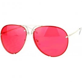 Rimless Retro Vintage Rimless Color Oceanic Lens Pilot Sunglasses - Red - CG12N5GDIO0 $23.15
