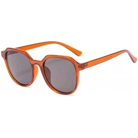 Round Fashion Round HD Sunglasses for Women - UV400 Protection - Beach - Shopping - Orange - CX18X7XSRCK $12.18