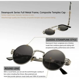 Square Retro Round Steampunk Sunglasses John Lennon Hippie Glasses Metal Frame - Silver Frame/Gray Lens - C718Q6ZCMOW $14.55