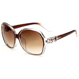 Goggle Sunglasses Women Large Frame Glasses Eyewear UV protection Goggles - Khaki - CF184C0C0DA $19.40