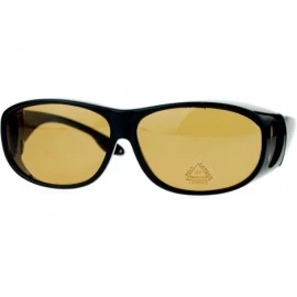 Oval Minimal Design Normcore 62mm Fit Over OTG Sunglasses - Black Brown - C011ATAW79X $10.16