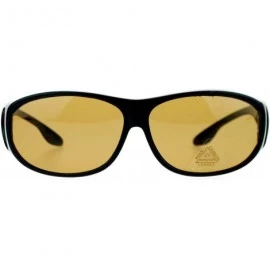 Oval Minimal Design Normcore 62mm Fit Over OTG Sunglasses - Black Brown - C011ATAW79X $10.16