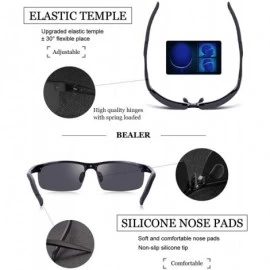 Sport Men's Polarized Sunglasses Aluminum Magnesium Frame Sports Sunglasses for Men UV400 Mirrored Lens - CQ18RZCRQXN $23.71