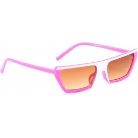 Square Classic style Sunglasses for women metal Resin UV400 Sunglasses - Pink Frame Brown Lens - CN18T2W35YE $27.85
