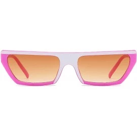Square Classic style Sunglasses for women metal Resin UV400 Sunglasses - Pink Frame Brown Lens - CN18T2W35YE $27.85