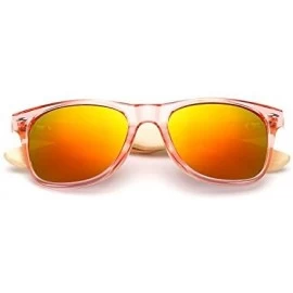 Square Wood Sunglasses Men Women Square Bamboo Women for Women Men Mirror Sunglasses Retro Fashion Sunglass - Kp1501 C8 - CW1...