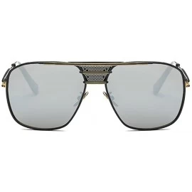 Oversized Retro Oversized Pilot Sunglasses For Men Women Unisex Metal Frame - Silver - CD185U00TC4 $15.09