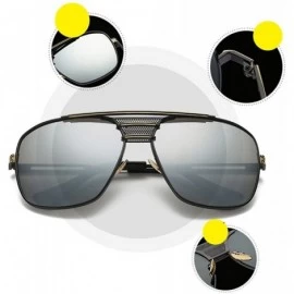 Oversized Retro Oversized Pilot Sunglasses For Men Women Unisex Metal Frame - Silver - CD185U00TC4 $15.09