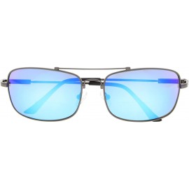 Rectangular Lightweight Flexible Bifocal Sunglasses - Blue-mirror - CO18NLI4GWE $31.67