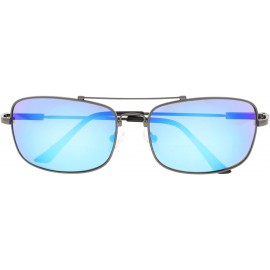 Rectangular Lightweight Flexible Bifocal Sunglasses - Blue-mirror - CO18NLI4GWE $13.29