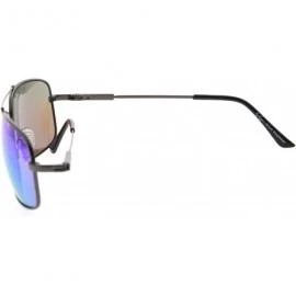 Rectangular Lightweight Flexible Bifocal Sunglasses - Blue-mirror - CO18NLI4GWE $28.54