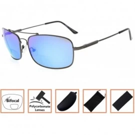 Rectangular Lightweight Flexible Bifocal Sunglasses - Blue-mirror - CO18NLI4GWE $13.29