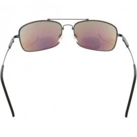 Rectangular Lightweight Flexible Bifocal Sunglasses - Blue-mirror - CO18NLI4GWE $28.54