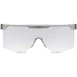 Square Fashion Oversized Sunglasses Glasses Sunglass - Silver - C918XDUXGQ6 $24.98