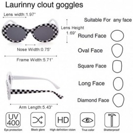 Oval Authentic Clout Goggles Bold Oval Retro Mod Kurt Cobain Sunglasses Clout Round Lens - CJ18NGLDCZ3 $14.54