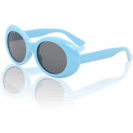 Oval Authentic Clout Goggles Bold Oval Retro Mod Kurt Cobain Sunglasses Clout Round Lens - CJ18NGLDCZ3 $14.54