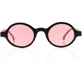 Oval Retro Circle Oval Round Lens Black Plastic Frame Sunglasses A289 - Black Pink - CJ18WRXUXNR $18.42