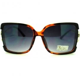 Square Truly Square Sunglasses Women's Oversized Designer Shades - Black Tort - C511POBUBG5 $9.80