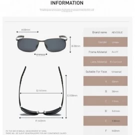 Rimless Polarized Sunglasses For Men Rectangle Metal Frame Retro Sun Glasses AE0395 - Black&silver - C817YAMNEOO $13.19
