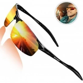 Aviator Driving HD Polarized UV Protection UltraLight Golf Fishing UV400 Sports Sunglasses - Black Frame/Red Lens - CA18907EE...