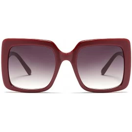 Oversized Oversized Square Sunglasses Women Fashion Sun Glasses Women Gift - Burgundy - CT18O3Q42GD $12.74