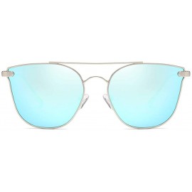 Oval Women Sunglasses Retro Gold Grey Drive Holiday Oval Non-Polarized UV400 - Blue - CP18R83GOXT $9.82