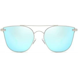 Oval Women Sunglasses Retro Gold Grey Drive Holiday Oval Non-Polarized UV400 - Blue - CP18R83GOXT $9.82