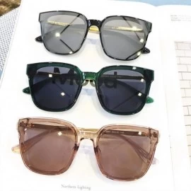 Square 2018 New Women Oversize Sunglasses Vintage Men Fashion Er Square Sun Glasses UV400 Gafas De Sol Eyewear - C02 - C1199C...