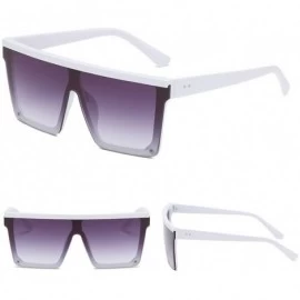 Aviator Women Men Sunglasses Square Oversized Flat Top Fashion Shades Sun Glasses Vintage (G) - G - CU1902SUHNK $9.28