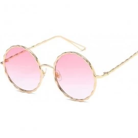 Goggle Sunglasses Spiral Metallic Sunglasses Round Sunglasses Frame Colour Film Lady Sunglasses - CR18TNRZNR3 $19.49