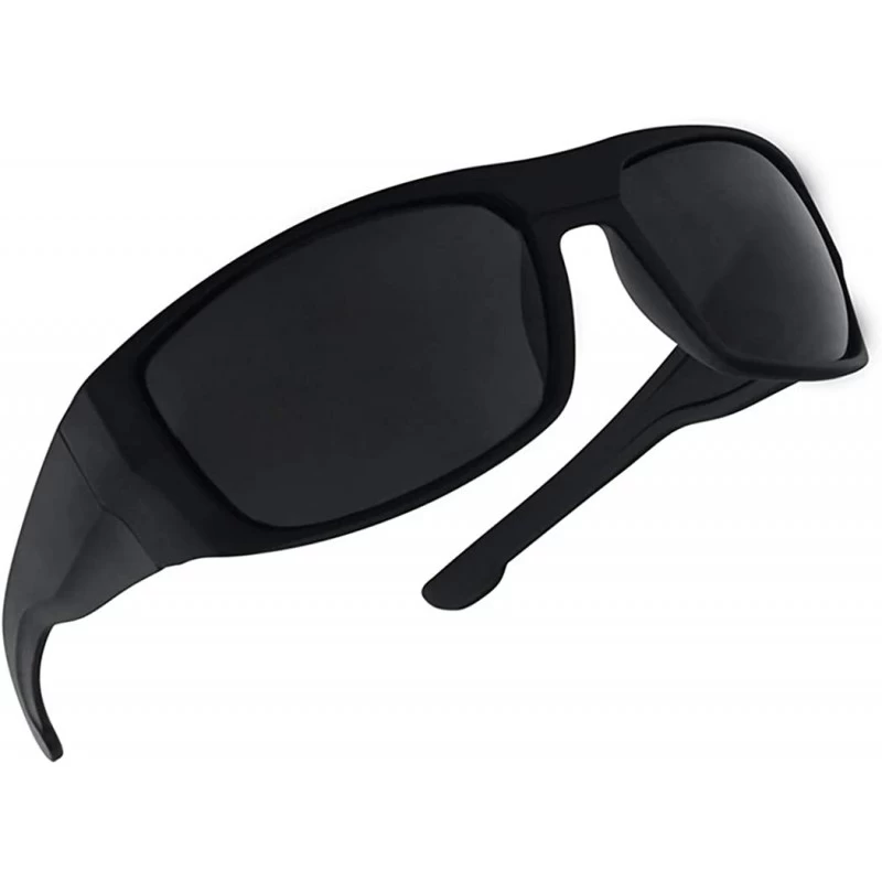 SunglassUP- Classic Old School Wrap Around Sport Mad Dogger Soft Frame Super  Dark Sunglasses - CR11QXP3V95