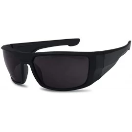 Sport SunglassUP- Classic Old School Wrap Around Sport Mad Dogger Soft Frame Super Dark Sunglasses - CR11QXP3V95 $14.55