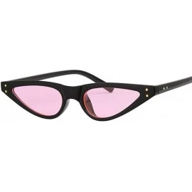 Cat Eye Small Cat Eye Sunglasses Women Brand Designer Retro Cateyes Sun Glasses Red Red - Black Pink - CH18Y2OGW2H $18.58