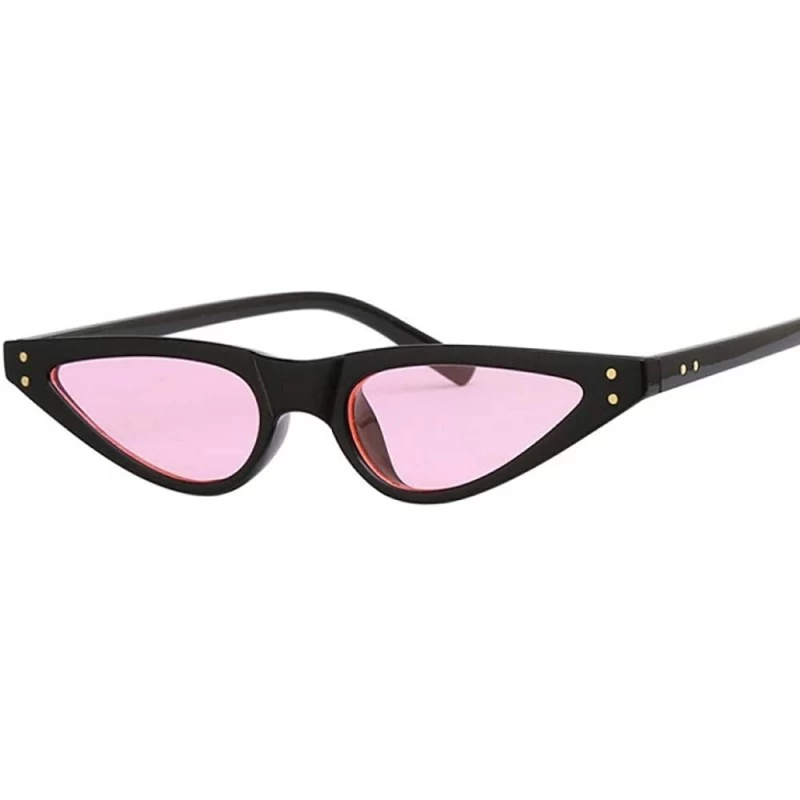 Cat Eye Small Cat Eye Sunglasses Women Brand Designer Retro Cateyes Sun Glasses Red Red - Black Pink - CH18Y2OGW2H $11.30