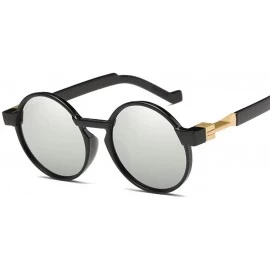 Goggle Sunglasses 2-725 Reflective Tinted Sunglasses Retro Chic Men's And Women's Sunglasses - Bright Black and All Grey - CZ...