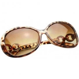 Square Women's Retro Eyewear Oversized Square Frame Sunglasses - Leopard - C7121OCJFHN $8.49