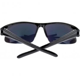 Sport Mens Mirrored Mirror Baseball Half Rim Plastic Sports Sunglasses Black Yellow - CY11OJ9AD4H $12.20