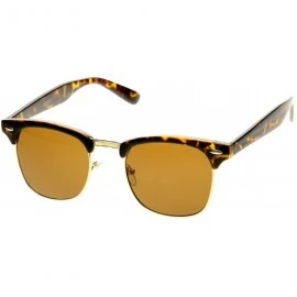 Wayfarer Half Frame Semi-Rimless Horn Rimmed Sunglasses - Classic Series - Tortoise / Brown - C711FPGIJ95 $21.42