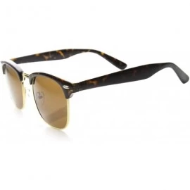 Wayfarer Half Frame Semi-Rimless Horn Rimmed Sunglasses - Classic Series - Tortoise / Brown - C711FPGIJ95 $11.56