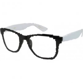 Wayfarer 1980's Digital Horned Rim Frames 540827TT-CL - Black/White - CT11K537XYF $16.68