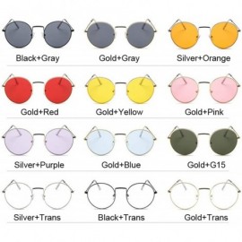 Rimless Round Sunglasses Women Brand Designer Sun Glasses Female Fashion Summer Feminino - Goldtrans - C0198ZTAMDW $37.32