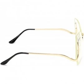 Rimless Women's Rimless Gold Sunglasses Curved Metal Arms Square Oversized Glasses - Clear With Gold Hint - CA18EOM7NM3 $8.44