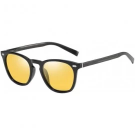 Oversized Men's Driving Polarized Sunglasses Metal Frame Ultra Light - Yellow - CY1938M5922 $26.73