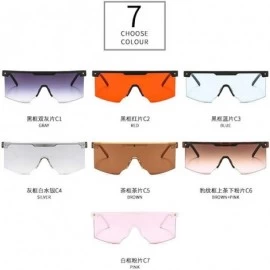 Square Fashion Oversized Sunglasses Glasses Sunglass - Silver - C918XDUXGQ6 $24.98